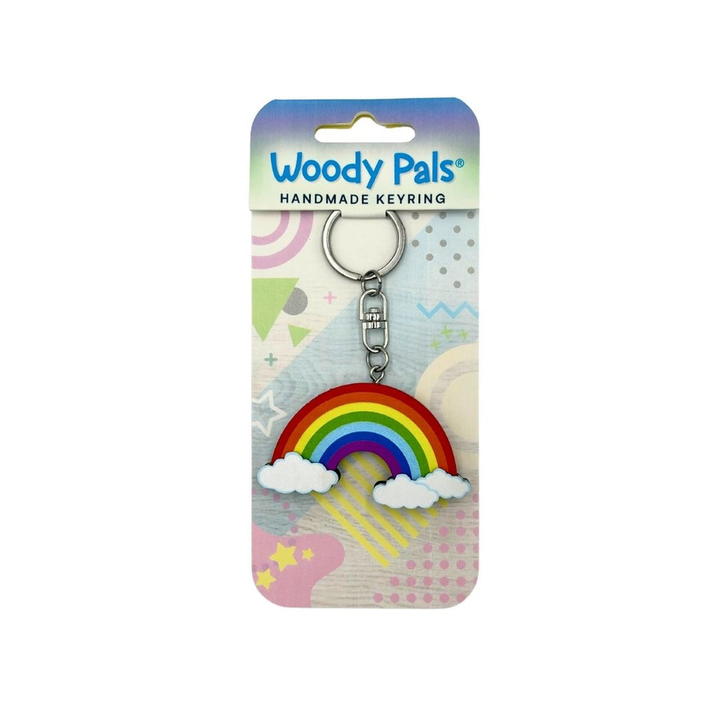 Wooden Rainbow Keyring
