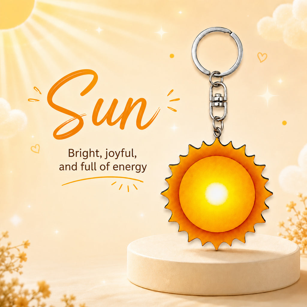 Wooden Sun Keyring