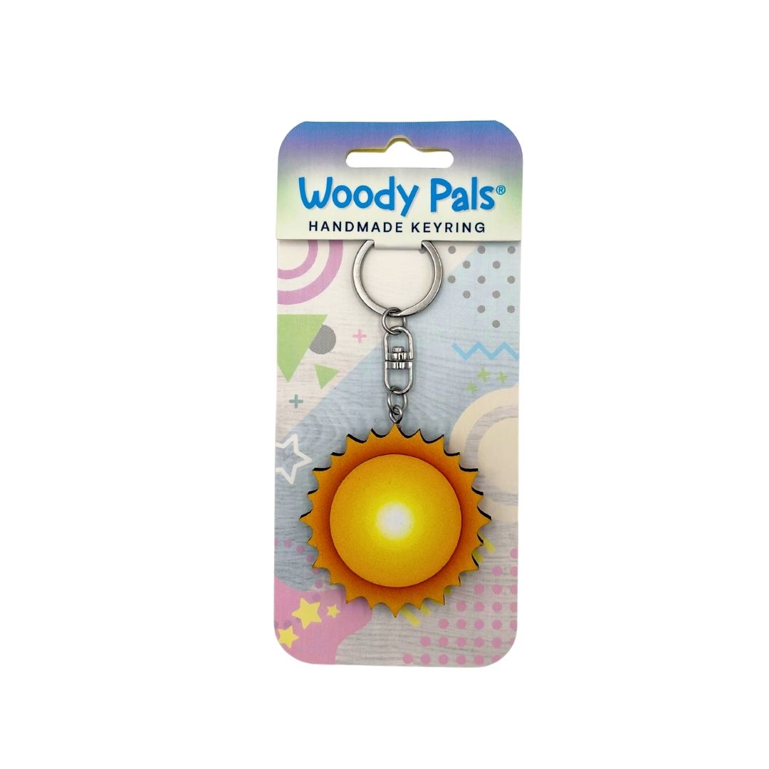 Wooden Sun Keyring