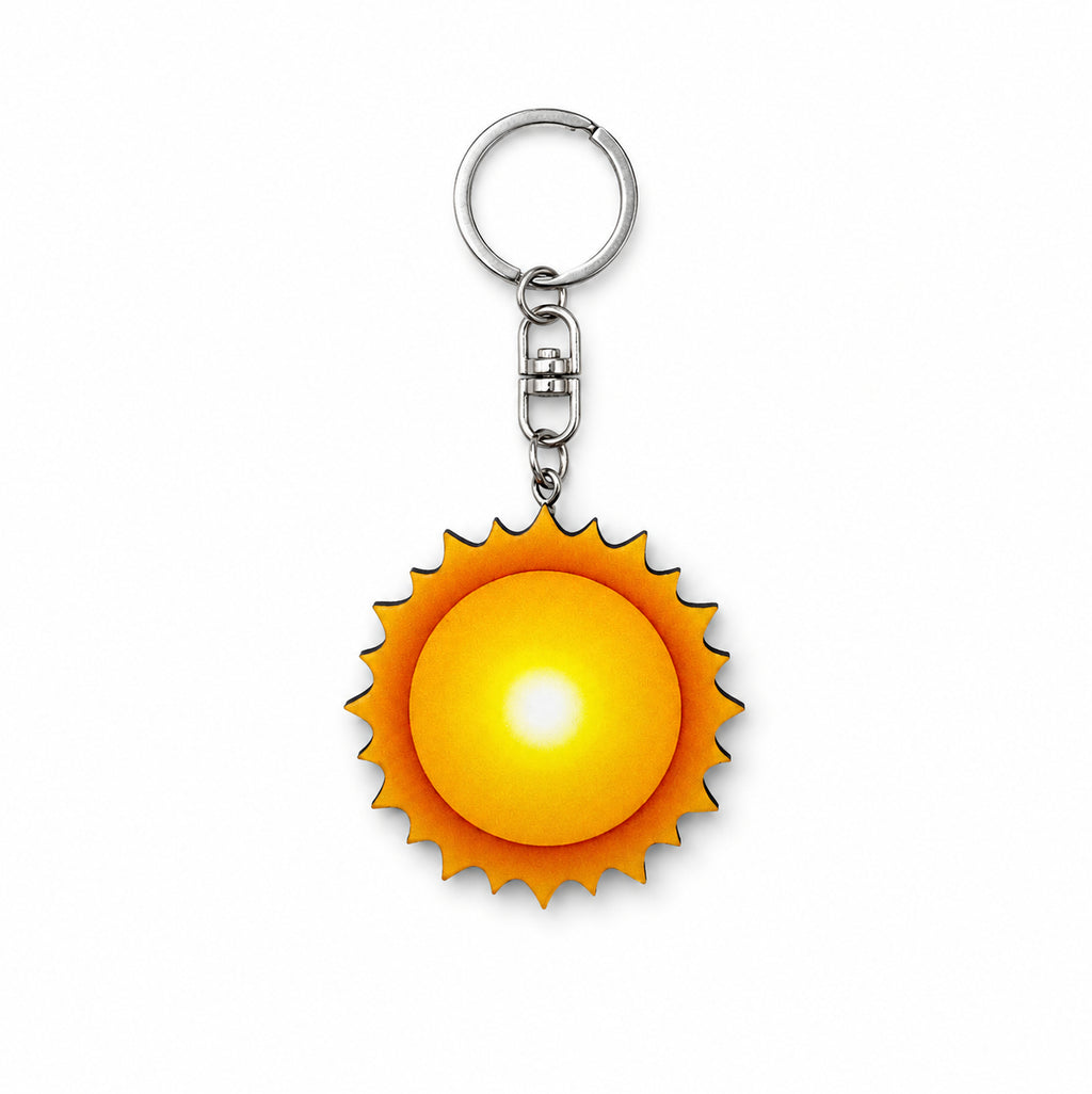 Wooden Sun Keyring