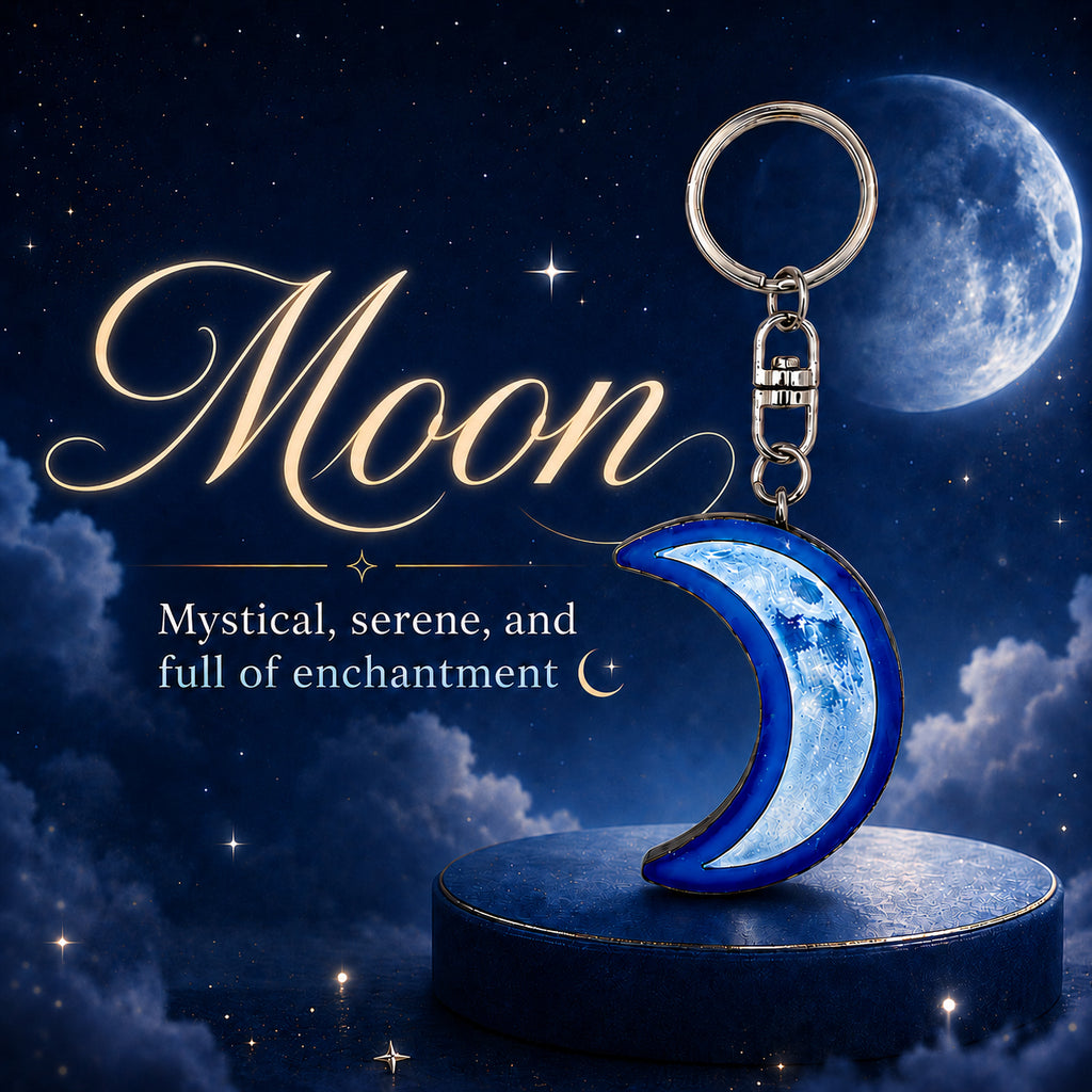 Wooden Moon Keyring