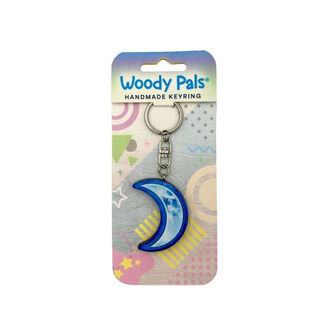 Wooden Moon Keyring
