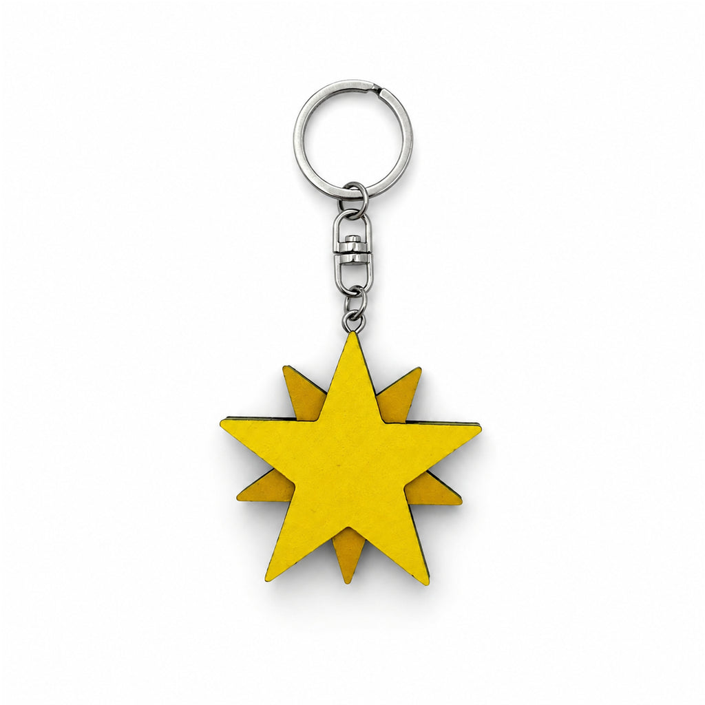 Wooden Star Keyring