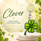 Wooden Lucky Clover Keyring