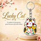 Wooden Lucky Cat Keyring