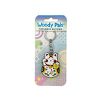 Wooden Lucky Cat Keyring