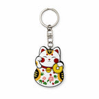 Wooden Lucky Cat Keyring