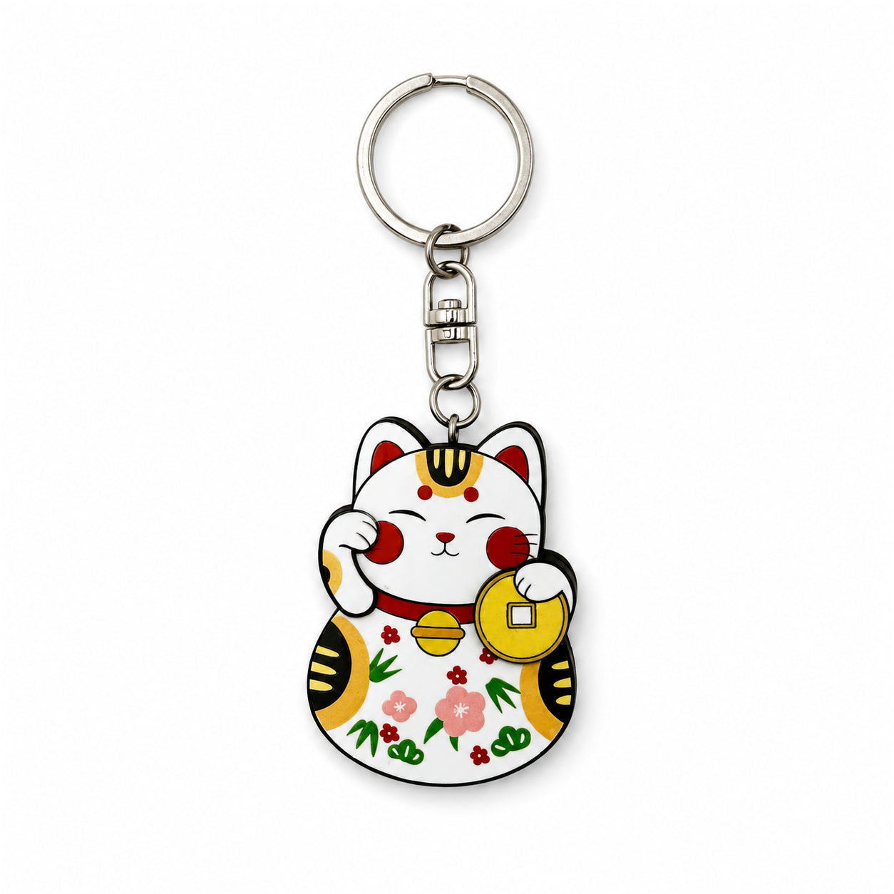 Wooden Lucky Cat Keyring