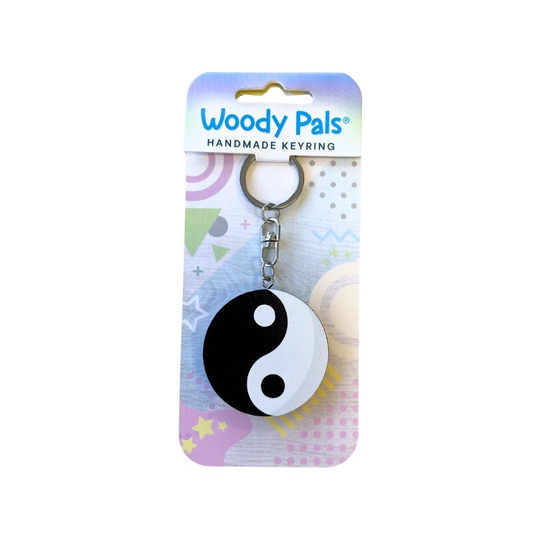 Wooden Yin Yang Keyring