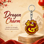 Wooden Chinese Dragon Keyring