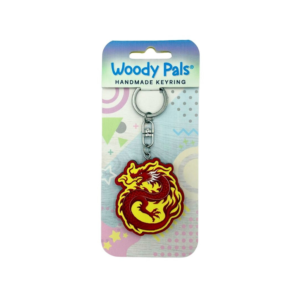 Wooden Chinese Dragon Keyring