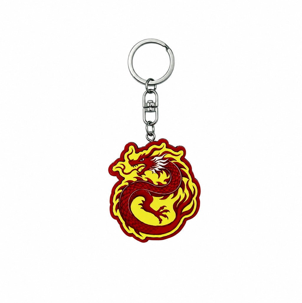Wooden Chinese Dragon Keyring