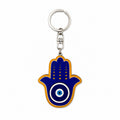 Wooden Hamsa Hand & Evil Eye Keyring