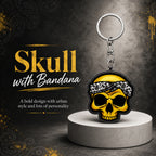 Wooden Skull Keyring