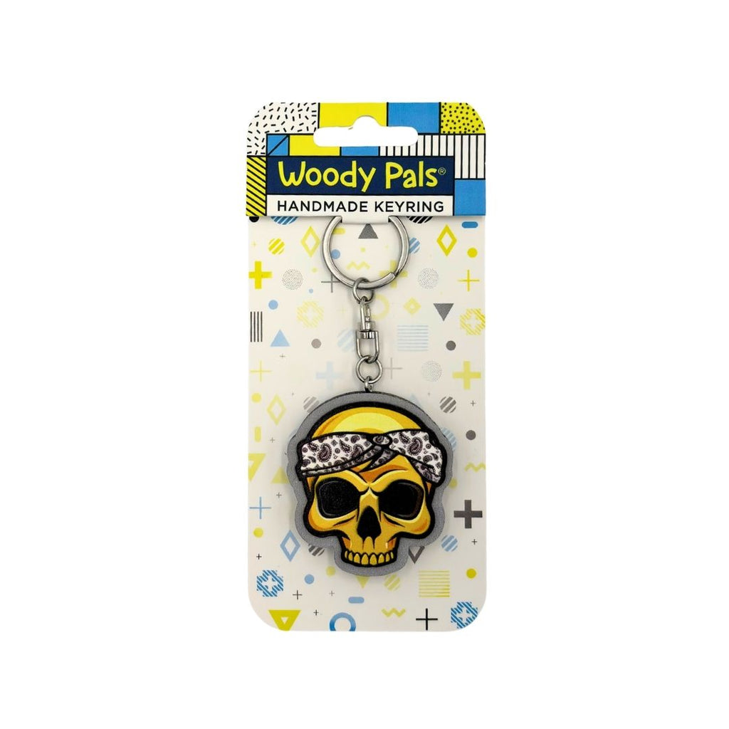 Wooden Skull Keyring