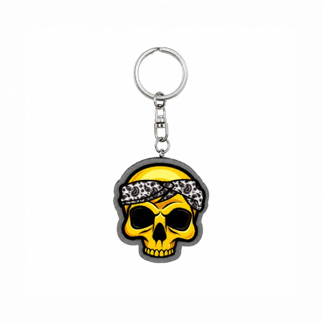 Wooden Skull Keyring