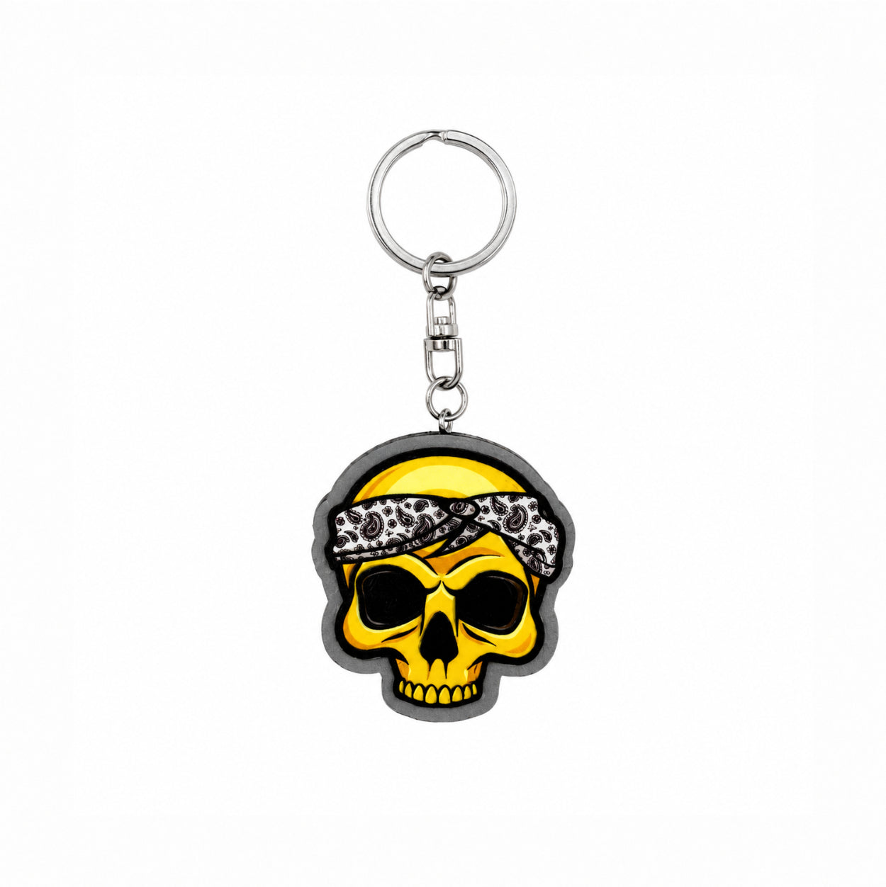 Wooden Skull Keyring