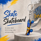 Wooden Skateboard Keyring