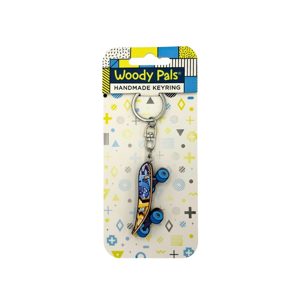 Wooden Skateboard Keyring