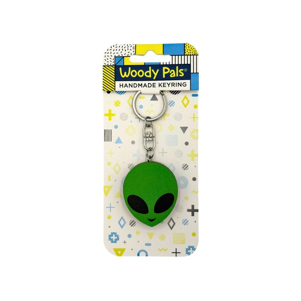 Wooden Alien Keyring