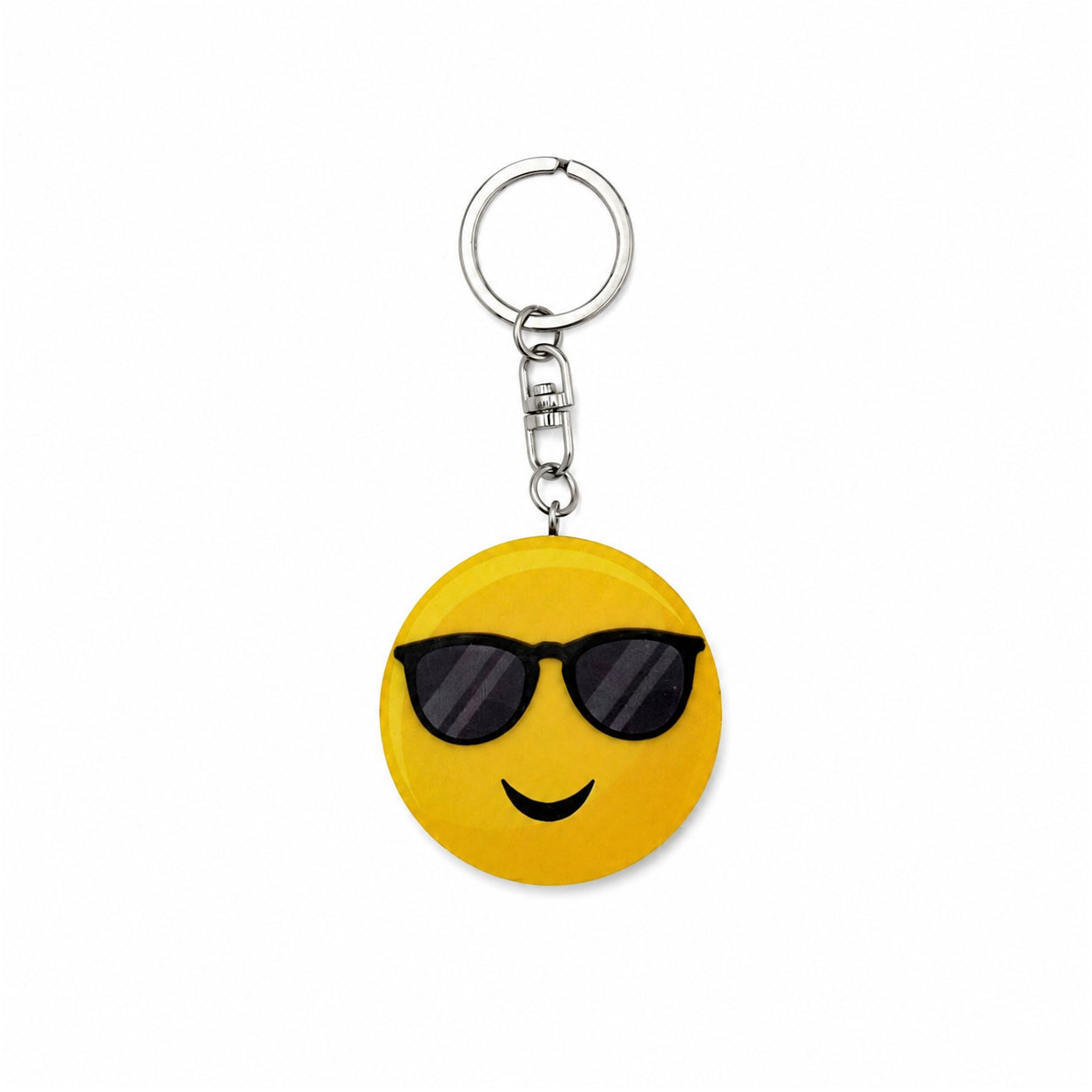 Wooden Cool Emoji Keyring