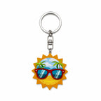 Wooden Sunglasses Emoji Keyring
