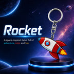Wooden Rocket Keyring