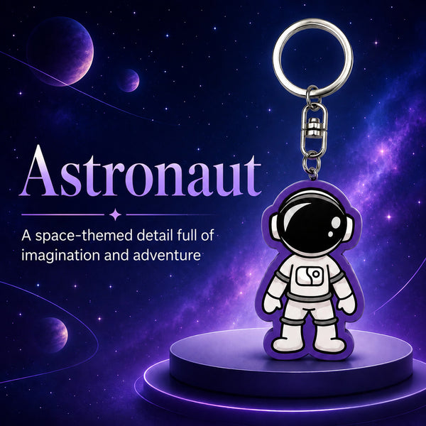 Wooden Astronaut Keyring