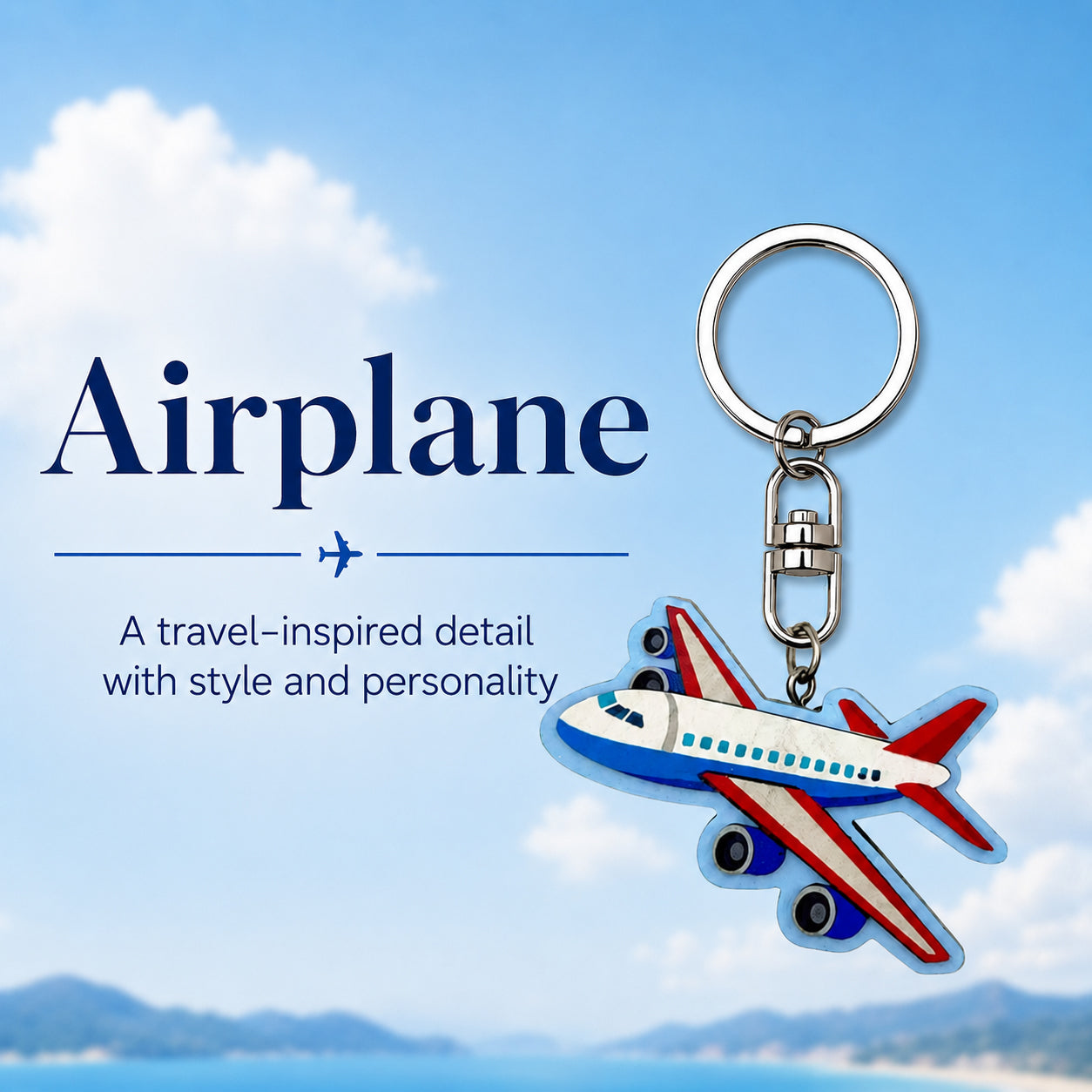 Wooden Airplane Keyring
