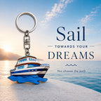Wooden Ship Keyring