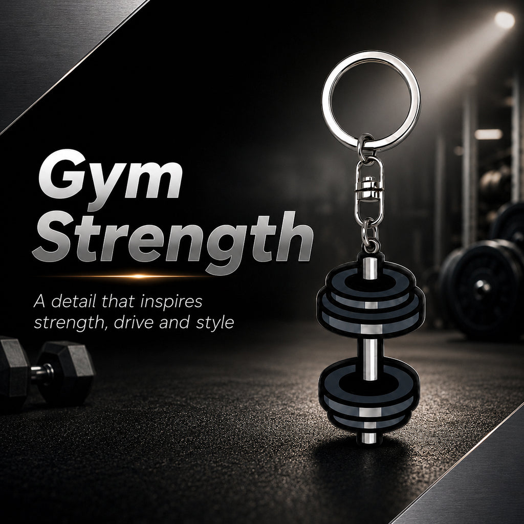 Wooden Dumbbells Keyring
