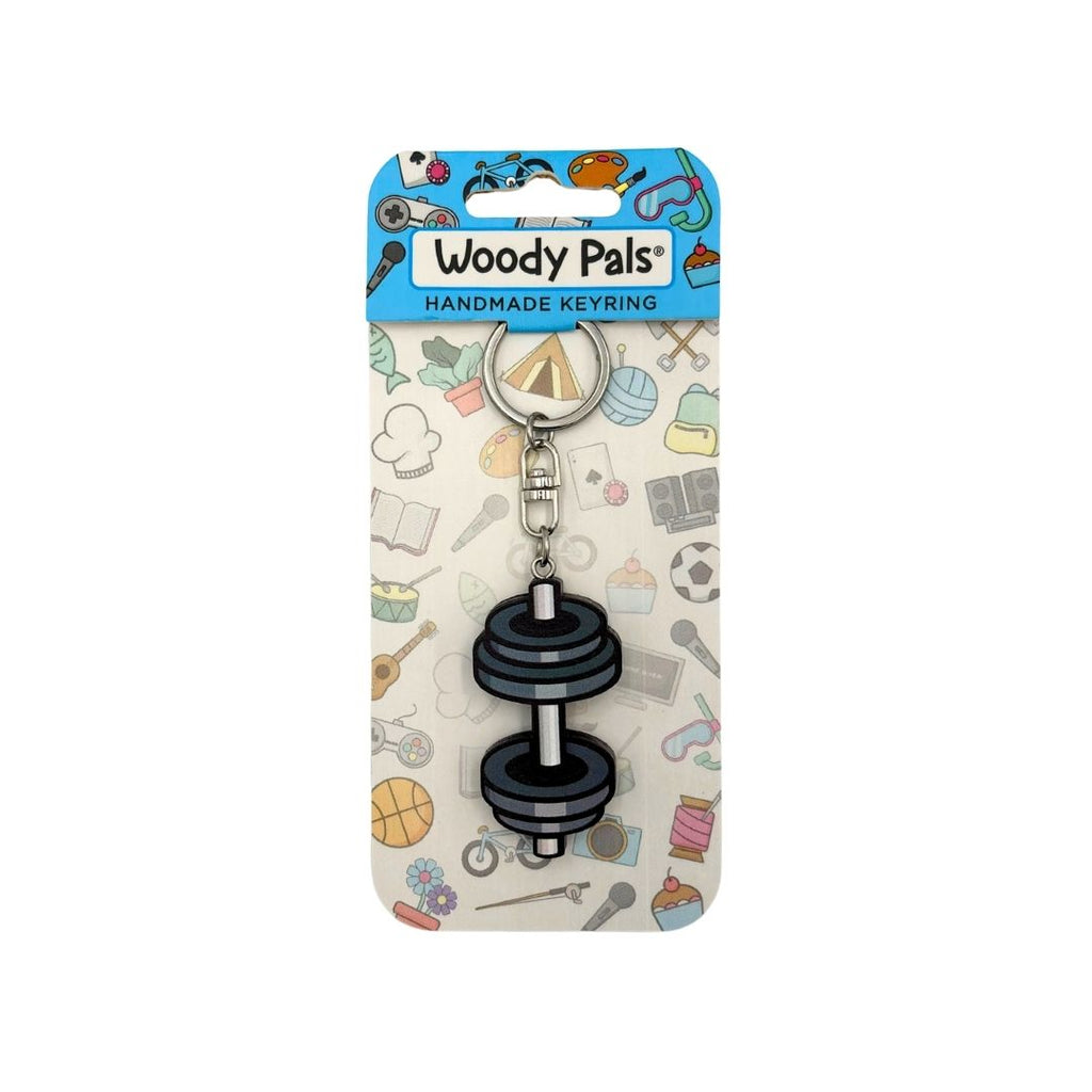 Wooden Dumbbells Keyring