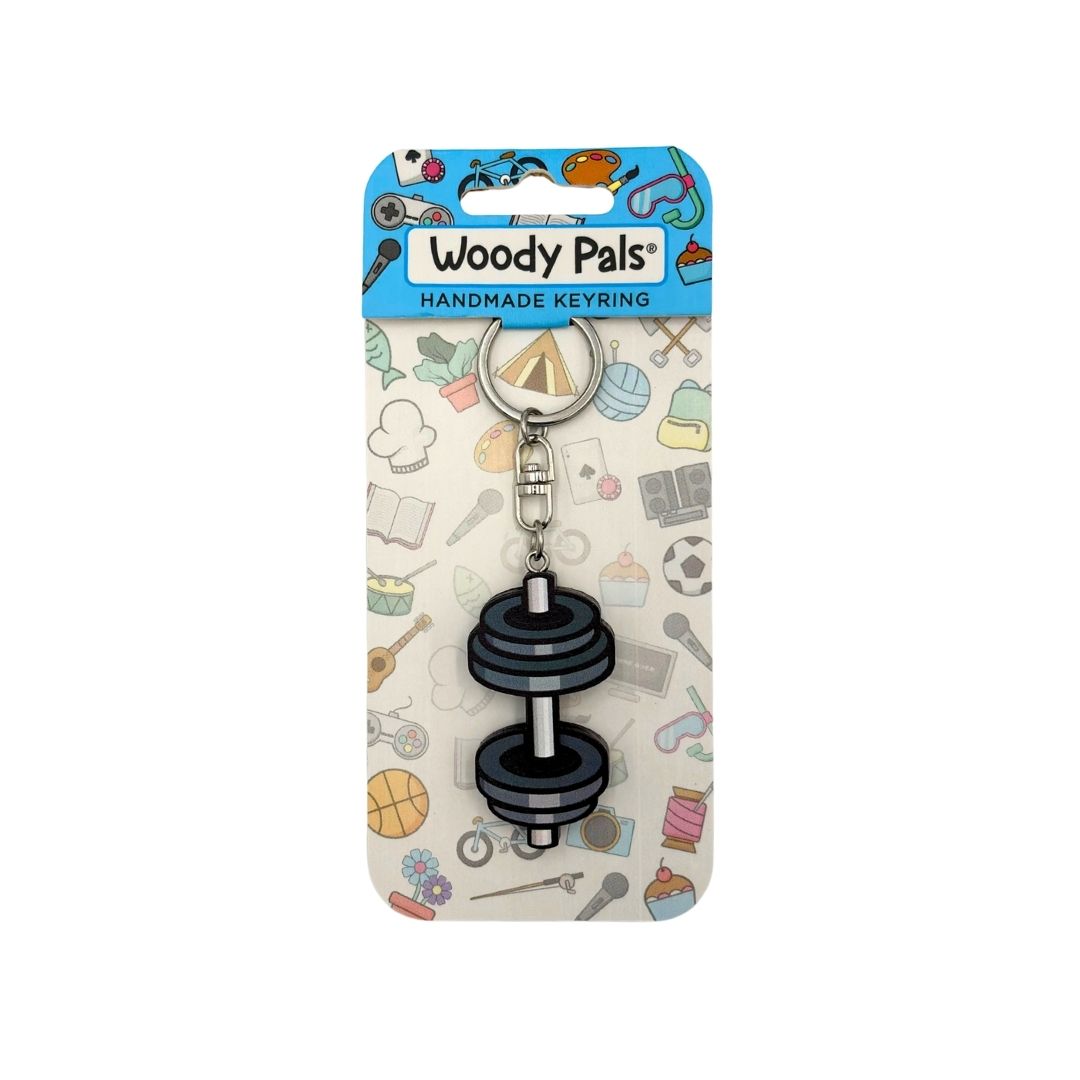 Wooden Dumbbells Keyring