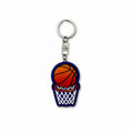 Wooden Basketball Ball Keyring