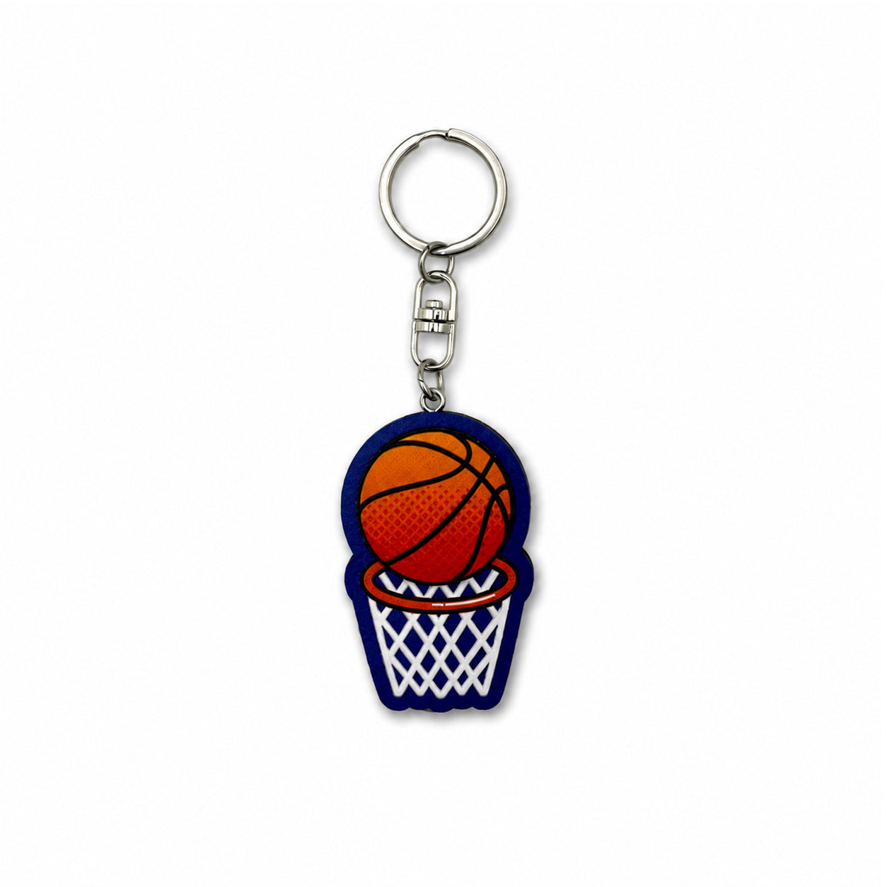 Wooden Basketball Ball Keyring