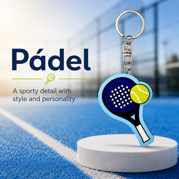 Wooden Padel Racket Keyring