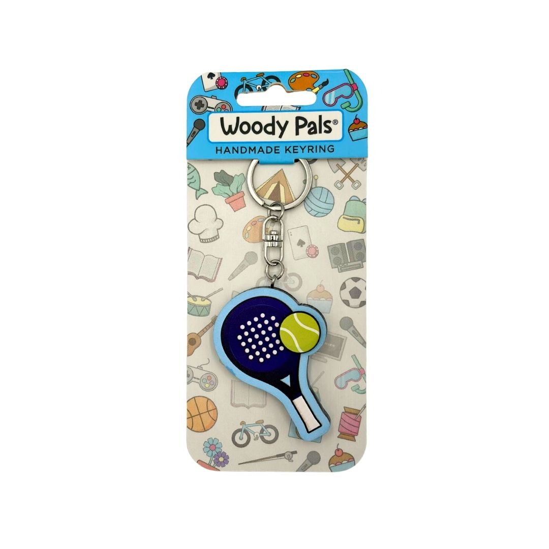 Wooden Padel Racket Keyring