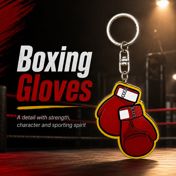 Wooden Boxing Gloves Keyring