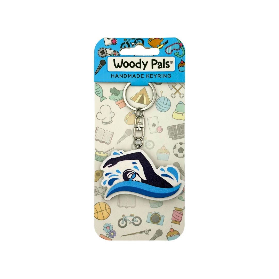 Wooden Swimmer Keyring