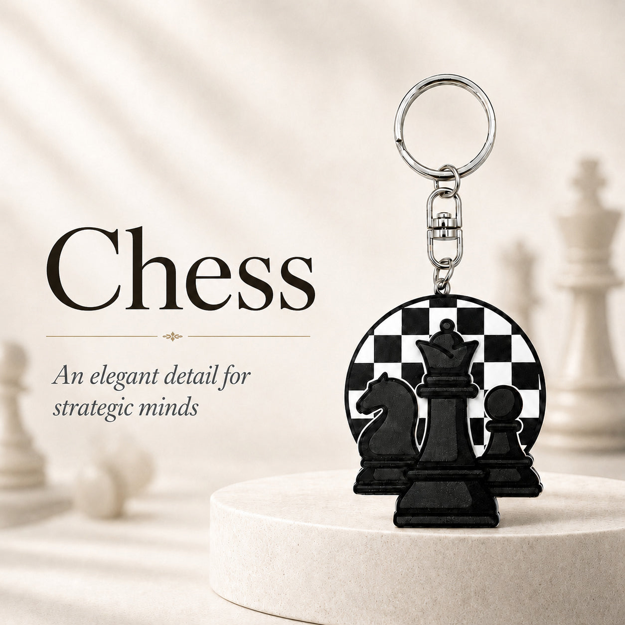 Wooden Chess Keyring