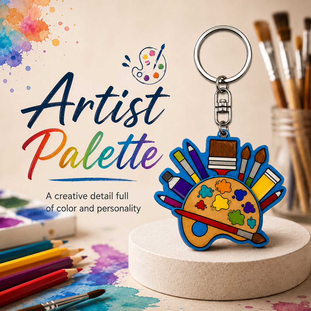 Wooden Artist Keyring