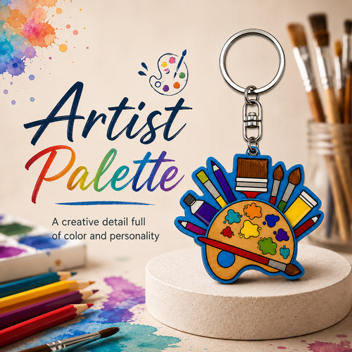Wooden Artist Keyring