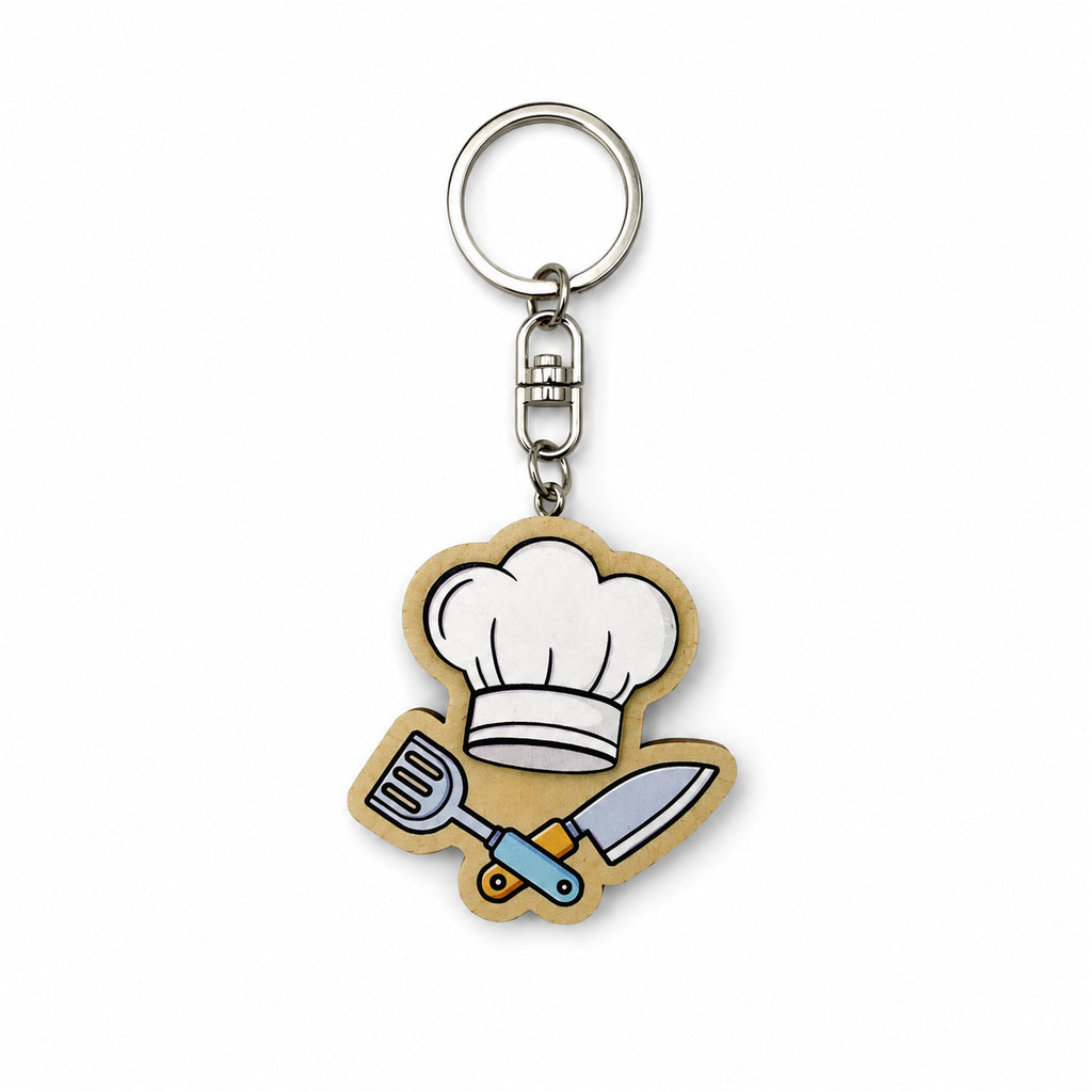 Wooden Chef Keyring