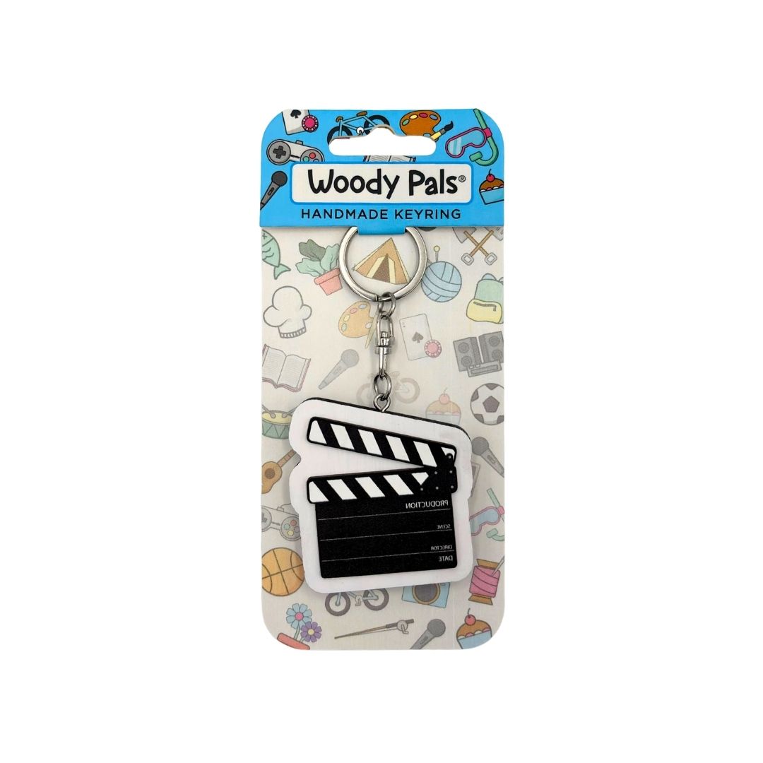 Wooden Movie Clapperboard Keyring