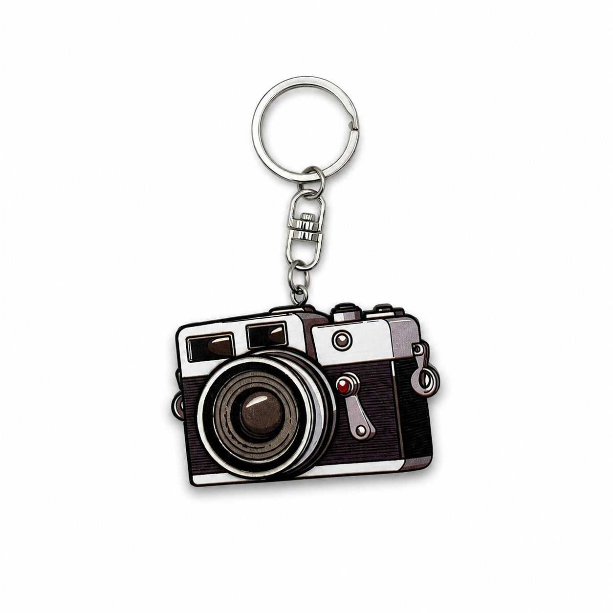 Wooden Retro Camera Keyring