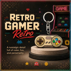 Wooden Retro Gamer Keyring