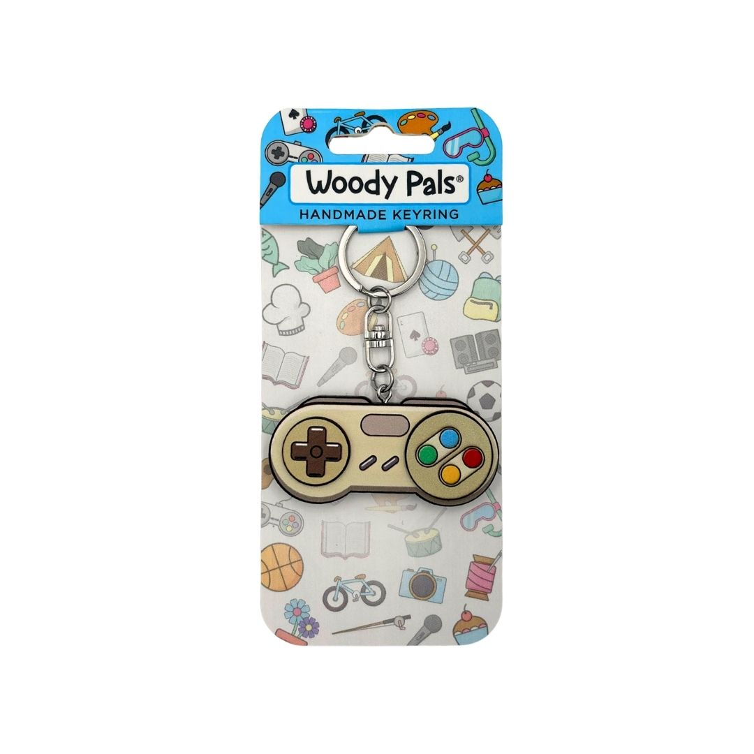 Wooden Retro Gamer Keyring