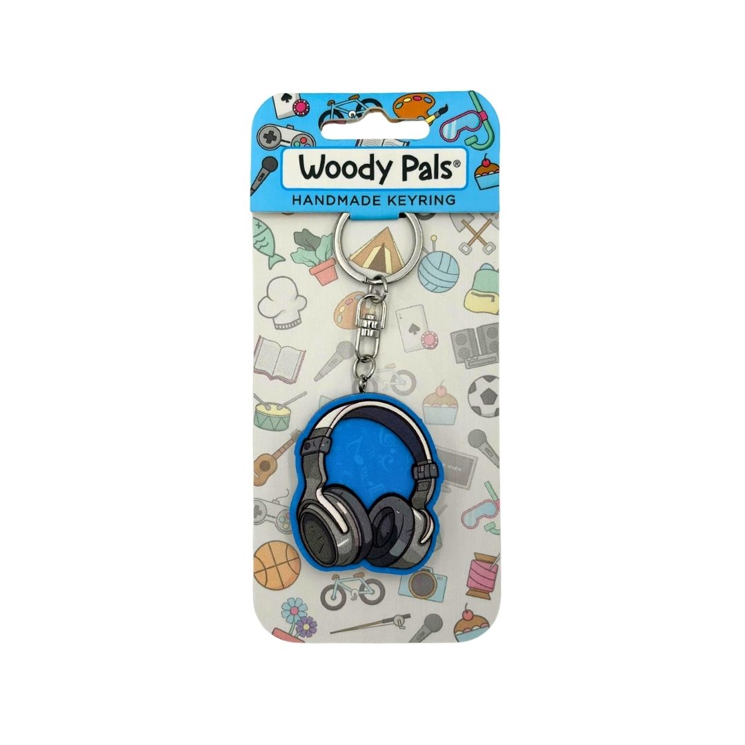 Wooden Black Headset Keyring