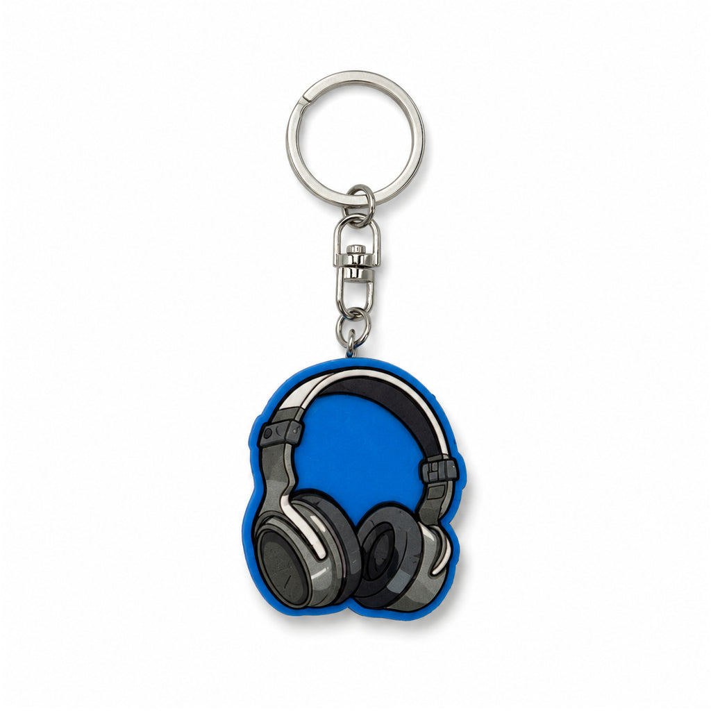Wooden Black Headset Keyring