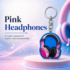 Wooden Pink Headset Keyring